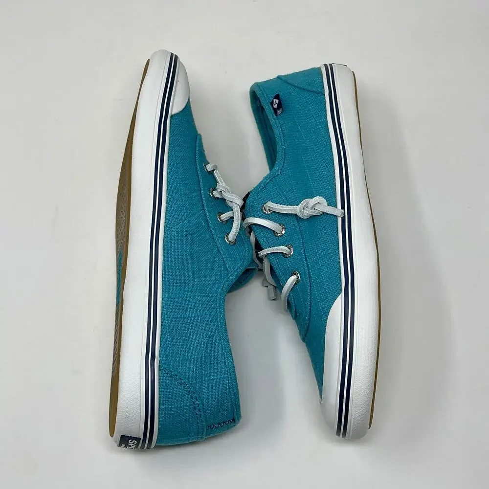 Sperry Lounge 2 Top-Sider Linen Comfort Style Sneakers Womens 9 Blue :: K.4.5